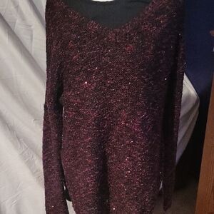Sparkly Burgundy Sweater